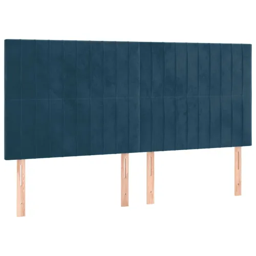 Uzglavlje tamnoplavo 200x5x118/128 cm baršunasto - Tamno plava 200 cm 1 Visoko Cijena