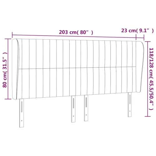 Uzglavlje s ušima tamnoplavo 203x23x118/128 cm baršunasto - Tamno plava 203 x 23 x 118/128 cm 1 Tamno plava Cijena