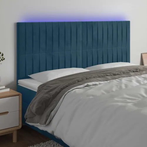 LED uzglavlje tamnoplavo 200x5x118/128 cm od tkanine - Tamno plava 200 x 5 x 118/128 cm 1 Tamno plava Cijena
