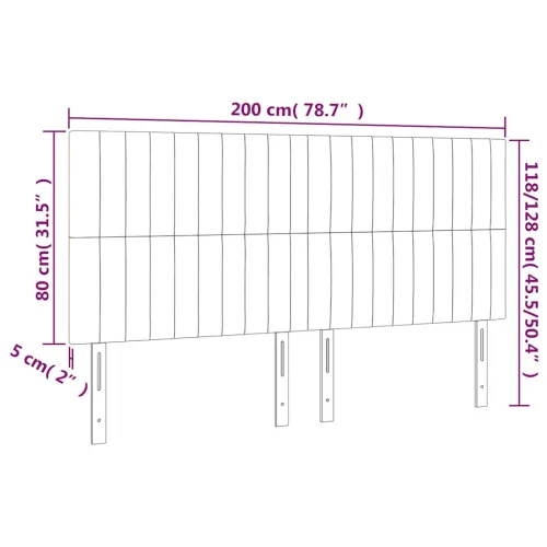 LED uzglavlje tamnoplavo 200x5x118/128 cm od tkanine - Tamno plava 200 x 5 x 118/128 cm 1 Tamno plava Cijena