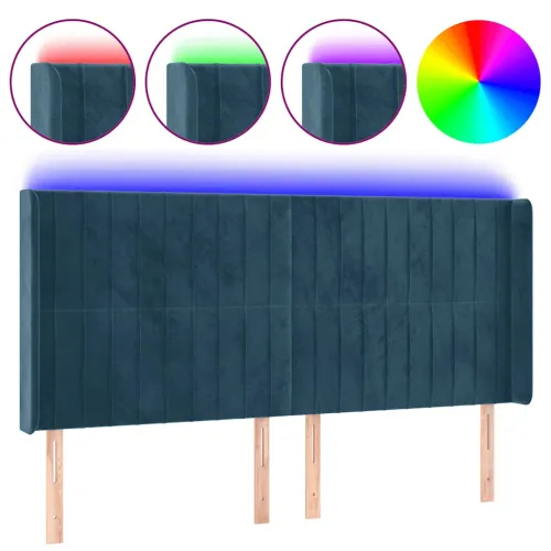 LED uzglavlje tamnoplavo 203 x 16 x 118/128 cm od tkanine - Tamno plava 203 x 16 x 118/128 cm 1 Tamno plava Cijena