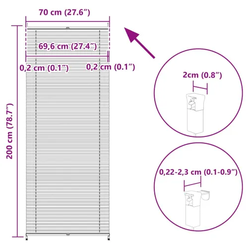 Žaluzine krem boje 70 x 200 cm - Krema 70 x 200 cm Cijena