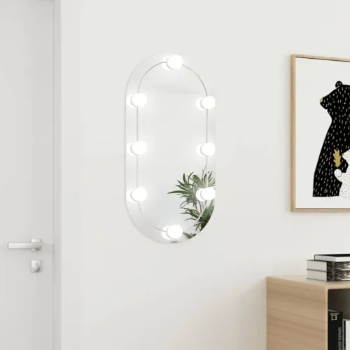 Ogledalo s LED svjetlima 80 x 40 cm stakleno ovalno - 80 x 40 cm s LED svjetlima Ovalno Cijena