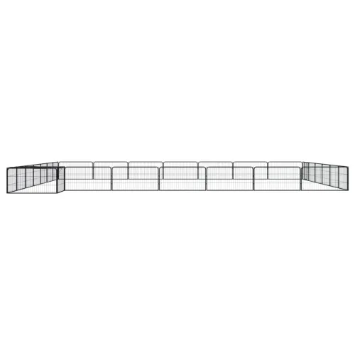 Ograda za pse s 28 panela crna 100 x 50 cm čelik obložen prahom - 700 x 700 x 50 cm Cijena