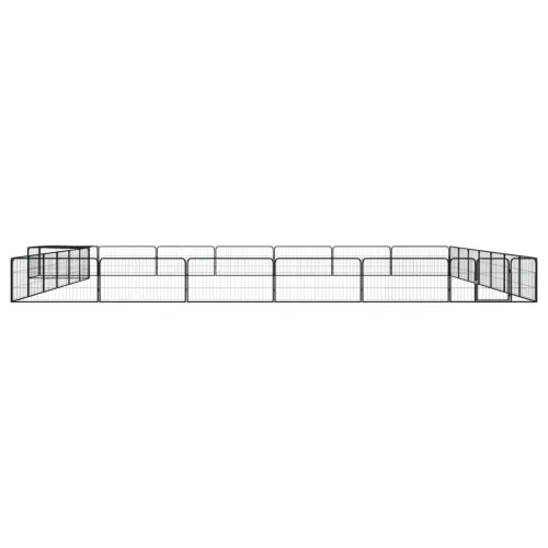 Ograda za pse s 28 panela crna 100 x 50 cm čelik obložen prahom - 700 x 700 x 50 cm Cijena
