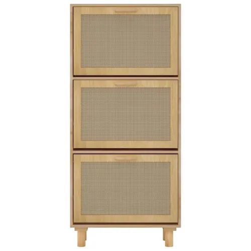 Ormarić za cipele smeđi 52 x 25 x 115 cm drvo i prirodni ratan - Smeđa 1 115 cm 25 cm Cijena
