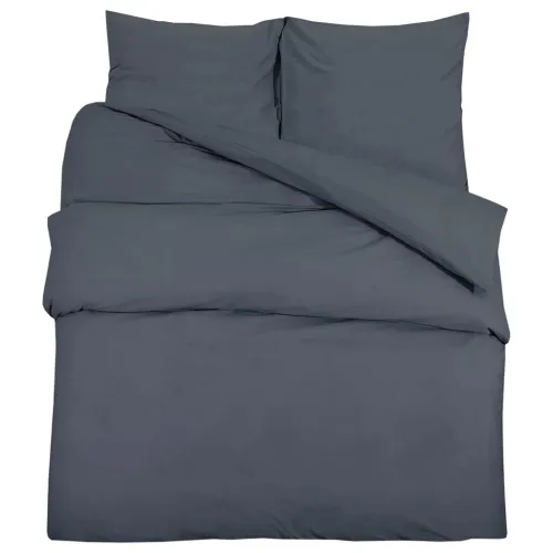 Set posteljine za poplun antracit 200x200 cm pamučni - Antracit 200 x 200 cm + 65 x 65 cm 1 1 Cijena