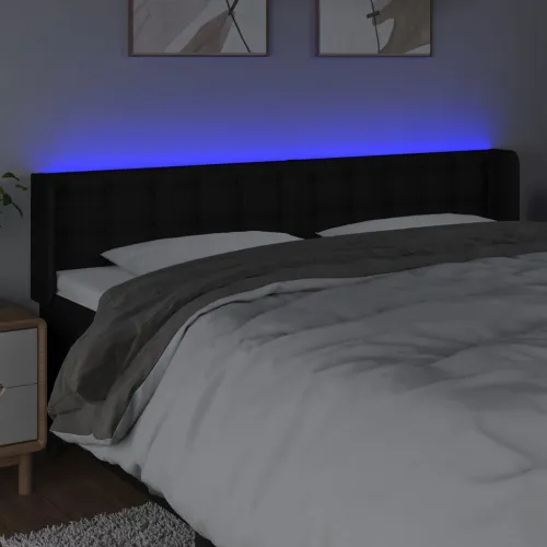 LED uzglavlje crno 163x16x78/88 cm od tkanine - Crna 163 x 16 x 78/88 cm Cijena