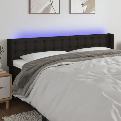 LED uzglavlje crno 163x16x78/88 cm od tkanine - Crna 163 x 16 x 78/88 cm Cijena