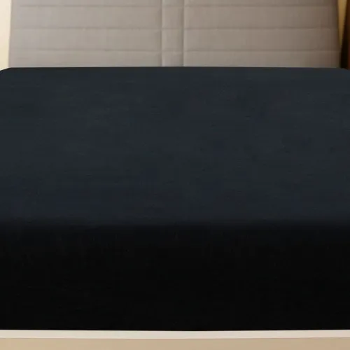 Plahta s gumicom od žerseja crna 140x200 cm pamučna - Crna 140 x 200 cm 1 Cijena