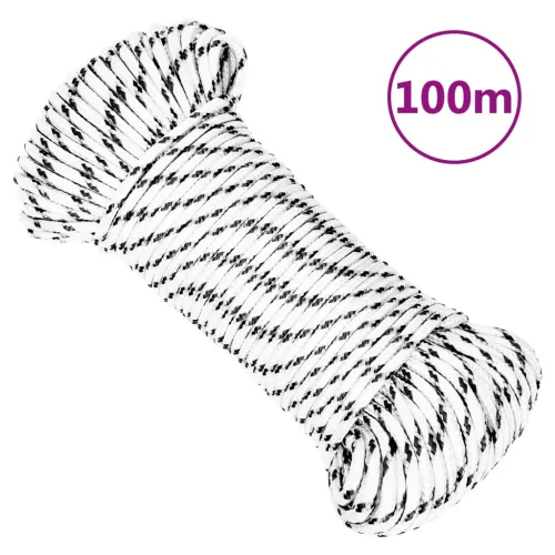 Pleteni brodski konop bijeli 5 mm x 100 m poliesterski - Bijela 5 mm 100 m Cijena