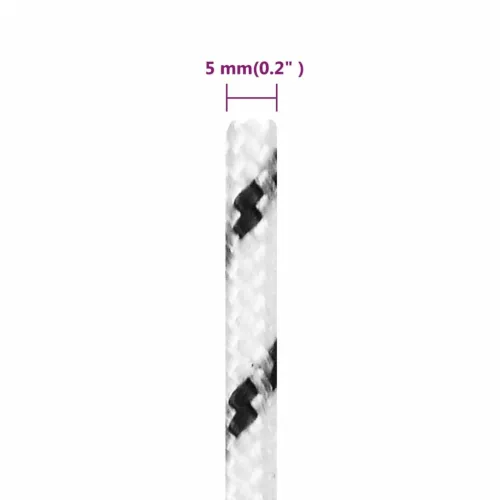 Pleteni brodski konop bijeli 5 mm x 100 m poliesterski - Bijela 5 mm 100 m Cijena
