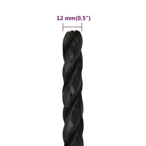 Radno uže crni 12 mm 50 m od polipropilena - Crna 12 mm 50 m Cijena