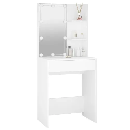 Toaletni stolić s LED svjetlima bijeli 60x40x140 cm - Bijela Cijena