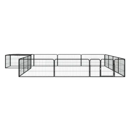 Ograda za pse s 16 panela crna 100 x 50 cm čelik obložen prahom - 400 x 400 x 50 cm Cijena