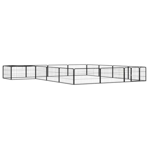 Ograda za pse s 16 panela crna 100 x 50 cm čelik obložen prahom - 400 x 400 x 50 cm Cijena