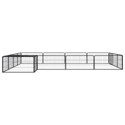Ograda za pse s 16 panela crna 100 x 50 cm čelik obložen prahom - 400 x 400 x 50 cm Cijena