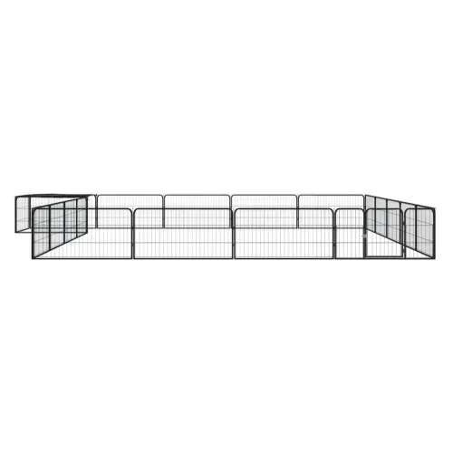 Ograda za pse s 20 panela crna 100 x 50 cm čelik obložen prahom - 500 x 500 x 50 cm Cijena