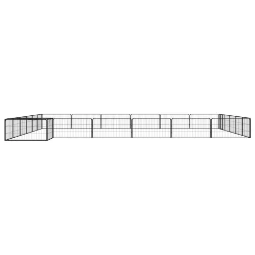 Ograda za pse s 24 panela crna 100 x 50 cm čelik obložen prahom - 600 x 600 x 50 cm Cijena
