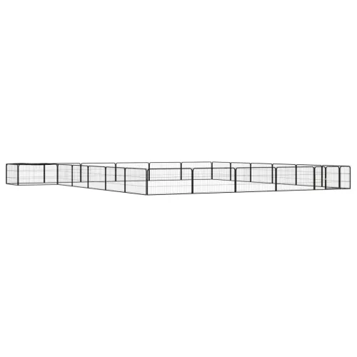 Ograda za pse s 24 panela crna 100 x 50 cm čelik obložen prahom - 600 x 600 x 50 cm Cijena