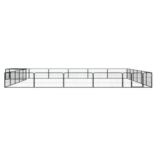 Ograda za pse s 24 panela crna 100 x 50 cm čelik obložen prahom - 600 x 600 x 50 cm Cijena