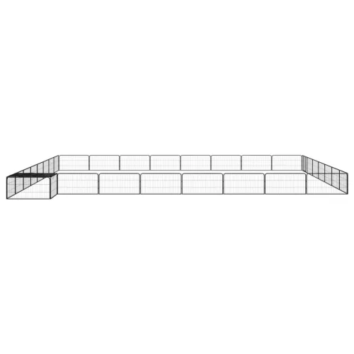 Ograda za pse s 32 panela crna 100 x 50 cm čelik obložen prahom - 800 x 800 x 50 cm Cijena