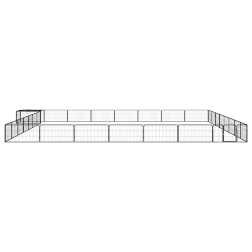 Ograda za pse s 32 panela crna 100 x 50 cm čelik obložen prahom - 800 x 800 x 50 cm Cijena