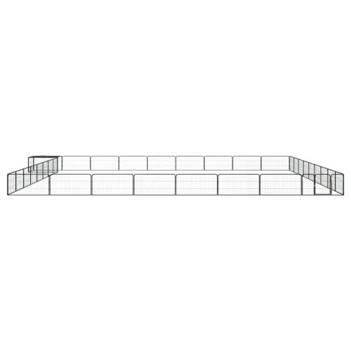 Ograda za pse s 36 panela crna 100 x 50 cm čelik obložen prahom - 900 x 900 x 50 cm Cijena