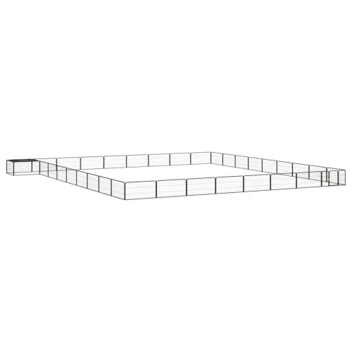 Ograda za pse s 36 panela crna 100 x 50 cm čelik obložen prahom - 900 x 900 x 50 cm Cijena
