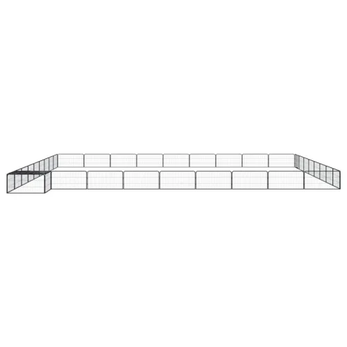 Ograda za pse s 36 panela crna 100 x 50 cm čelik obložen prahom - 900 x 900 x 50 cm Cijena