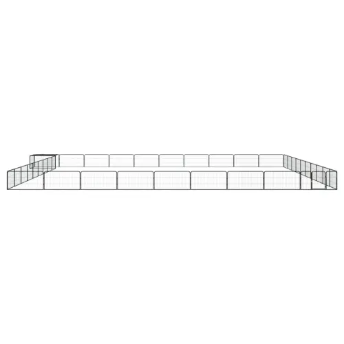 Ograda za pse s 40 panela crna 100 x 50 cm čelik obložen prahom - 1000 x 1000 x 50 cm Cijena