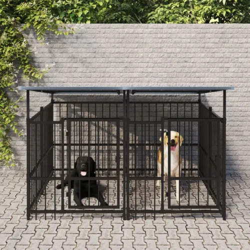 Vanjski kavez za pse s krovom čelični 3,75 m² - 200 x 198 x 128 cm 1 Cijena