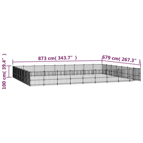 Vanjski kavez za pse čelični 59,28 m² - 873 x 679 x 100 cm 1 Cijena