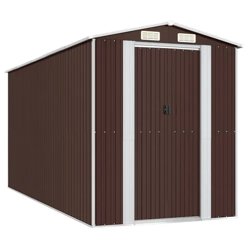 Vrtna kućica - Vrtno spremište tamnosmeđe 192x440x223 cm pocinčani čelik - 192 x 440 x 223 cm 1 192 x 440 x 223 cm Cijena