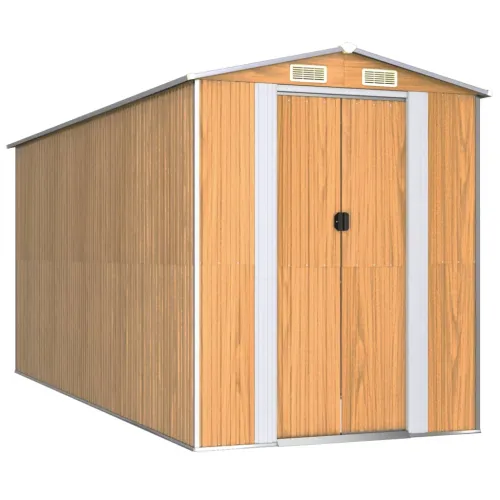 Vrtna kućica - Vrtno spremište svjetlosmeđe 192x440x223 cm pocinčani čelik - 192 x 440 x 223 cm 1 192 x 440 x 223 cm Cijena