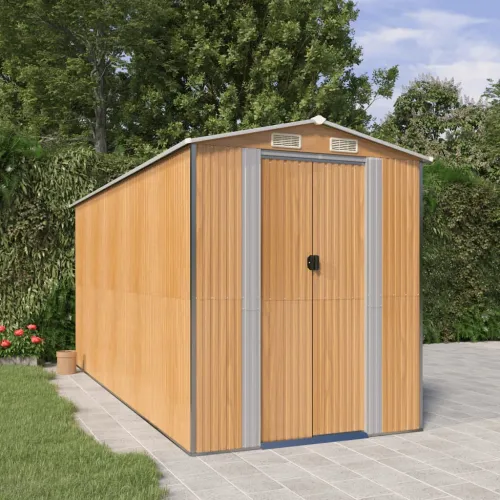 Vrtna kućica - Vrtno spremište svjetlosmeđe 192x440x223 cm pocinčani čelik - 192 x 440 x 223 cm 1 192 x 440 x 223 cm Cijena
