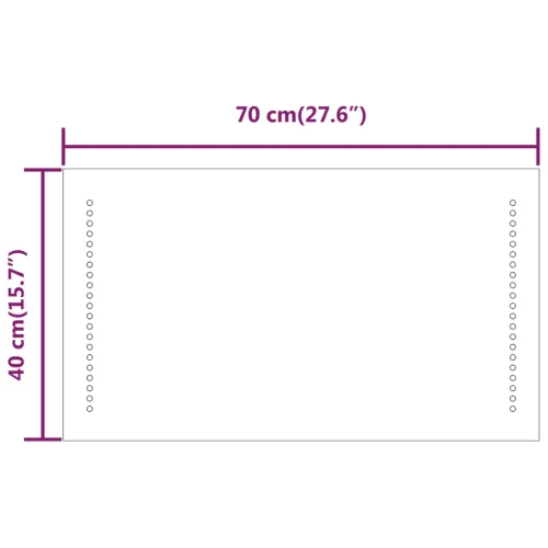 LED kupaonsko ogledalo 40x70 cm - 40 x 70 cm 1 Cijena