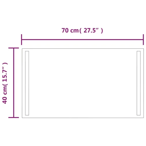 LED kupaonsko ogledalo 40x70 cm - 40 x 70 cm Cijena