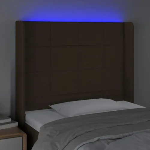 LED uzglavlje tamnosmeđe 83x16x118/128 cm od tkanine - Tamno smeđa 83 x 16 x 118/128 cm Cijena
