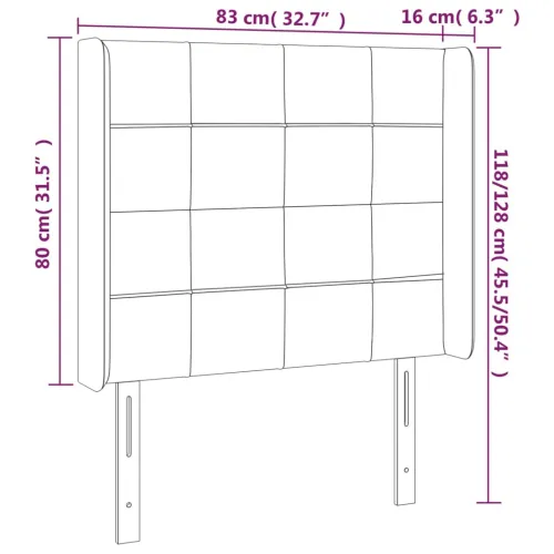 LED uzglavlje tamnosmeđe 83x16x118/128 cm od tkanine - Tamno smeđa 83 x 16 x 118/128 cm Cijena