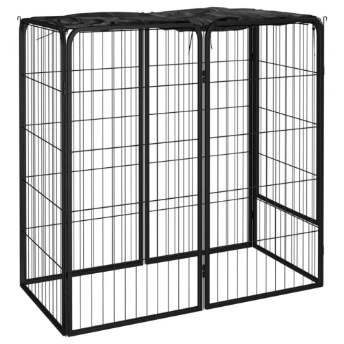 Ograda za pse sa 6 panela crna 50 x 100 cm čelik obložen prahom - 100 x 50 x 100 cm Cijena