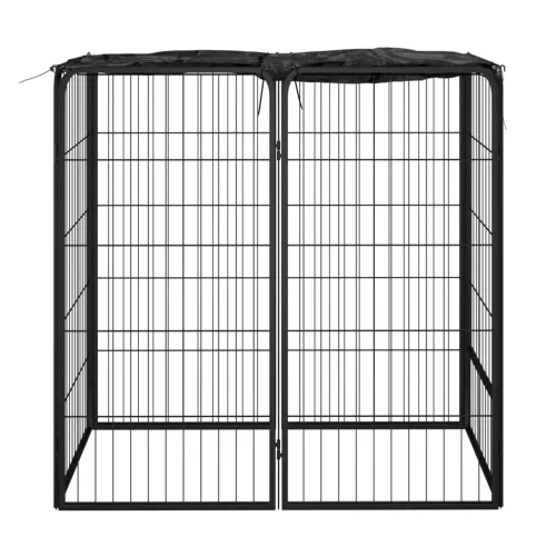 Ograda za pse sa 6 panela crna 50 x 100 cm čelik obložen prahom - 100 x 50 x 100 cm Cijena
