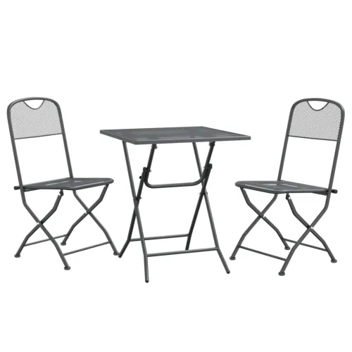 Vrtna garnitura - 3-dijelni vrtni blagovaonski set ekspandirani metal antracit - Dužina stola 60 cm 2 Cijena