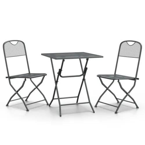 Vrtna garnitura - 3-dijelni vrtni blagovaonski set ekspandirani metal antracit - Dužina stola 60 cm 2 Cijena