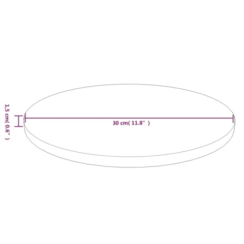 Okrugla stolna ploča tamnosmeđa Ø30x1,5 cm tretirana hrastovina - Tamno smeđa Ø 30 x 1.5 cm Cijena