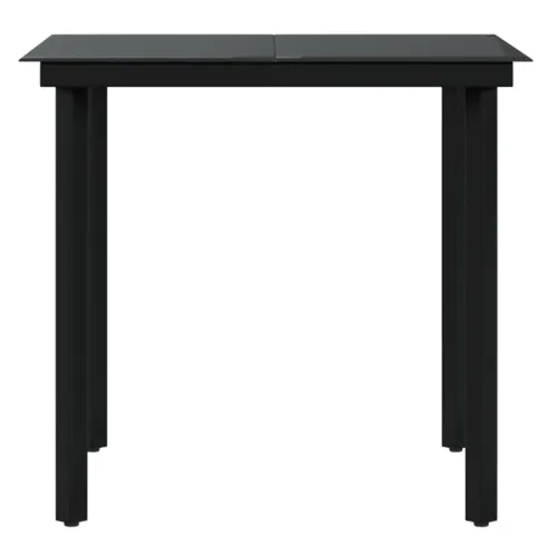 Vrtna garnitura - 5-dijelni vrtni blagovaonski set s jastucima crni - Crna Dužina stola 80 cm 4 Cijena