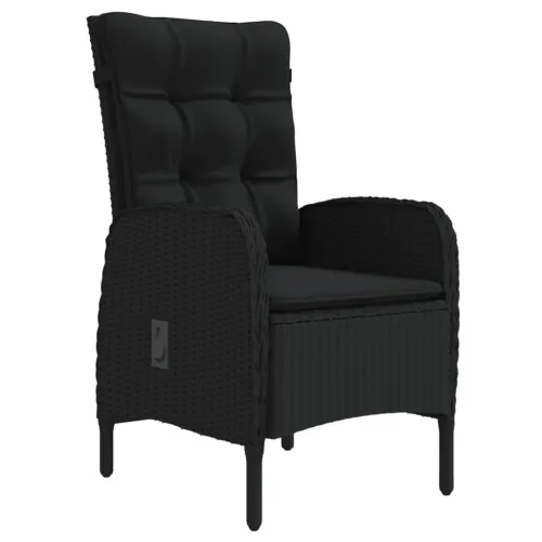 Vrtna garnitura - 5-dijelni vrtni blagovaonski set s jastucima crni - Crna Dužina stola 80 cm 4 Cijena