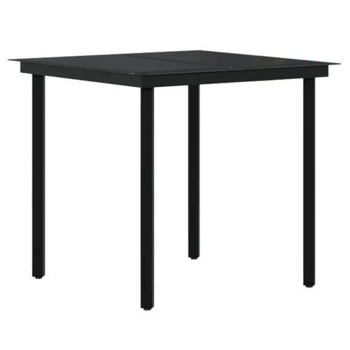 Vrtna garnitura - 5-dijelni vrtni blagovaonski set s jastucima crni - Crna Dužina stola 80 cm 4 Cijena
