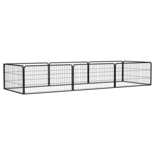 Ograda za pse s 8 panela crna 100 x 50 cm čelik obložen prahom - 300 x 100 x 50 cm Cijena