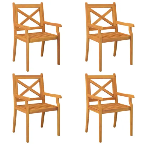 Vrtna garnitura - 5-dijelni vrtni blagovaonski set od masivnog bagremovog drva - Ø 85 cm stol 4 Cijena